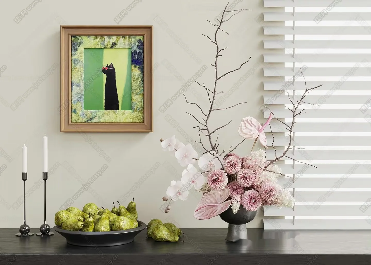 A Framed Picture Of A Cat 3D Model – 21657 – CORONA Render