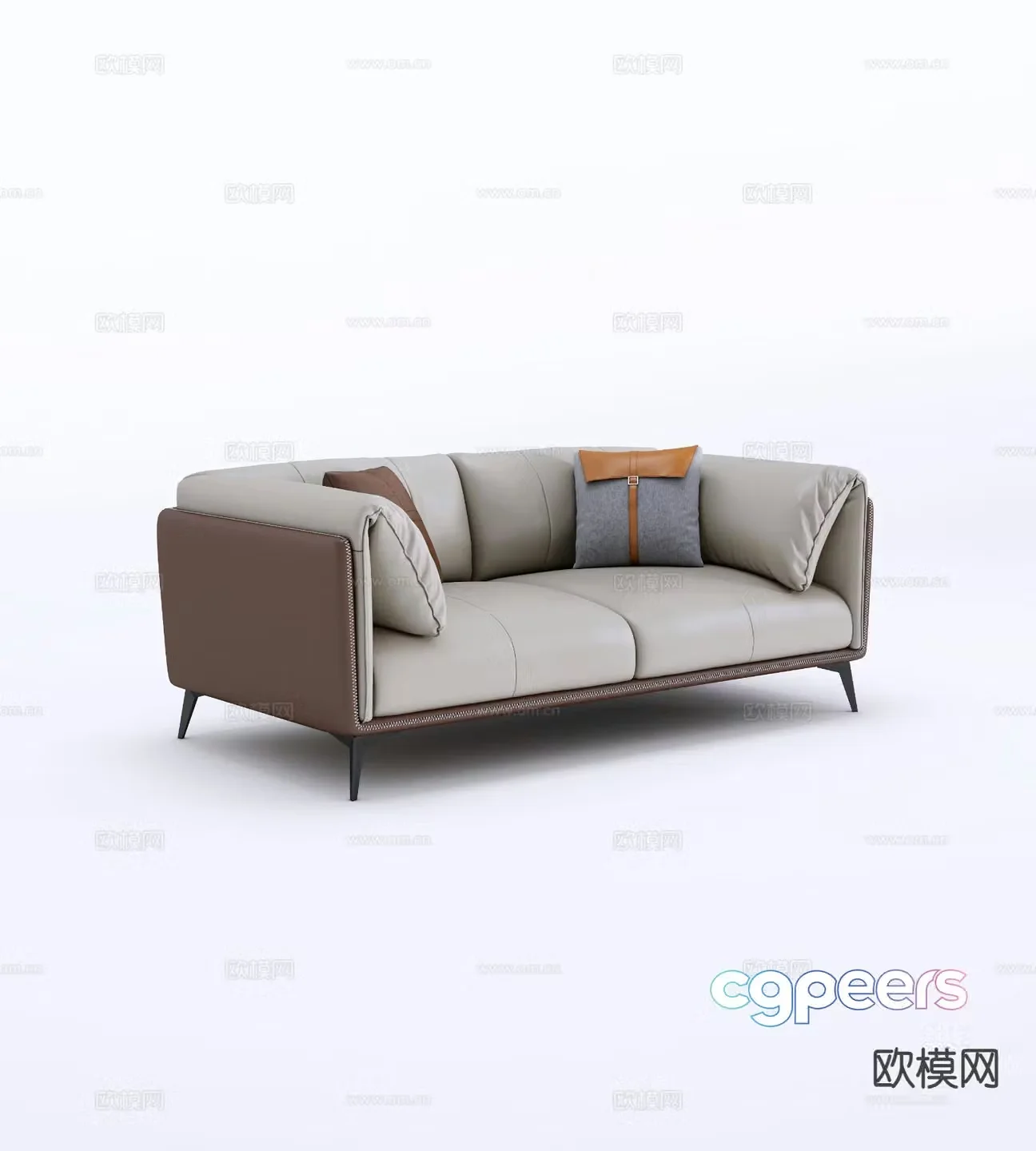 Italian double sofa 3d model