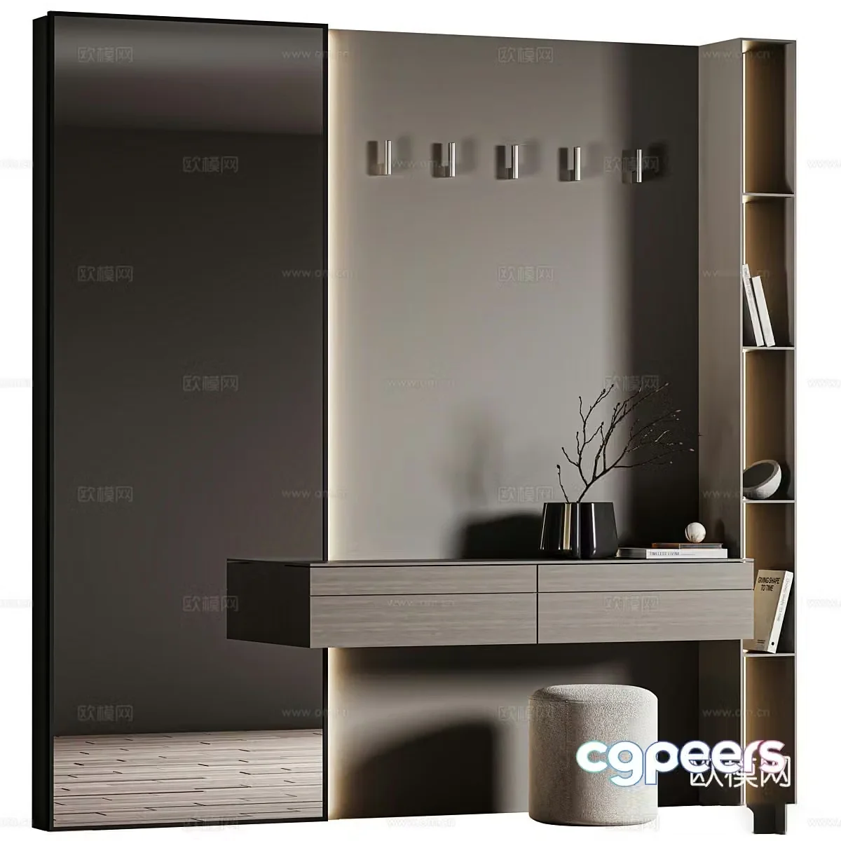 Modern Italian minimalist dressing table 3D model
