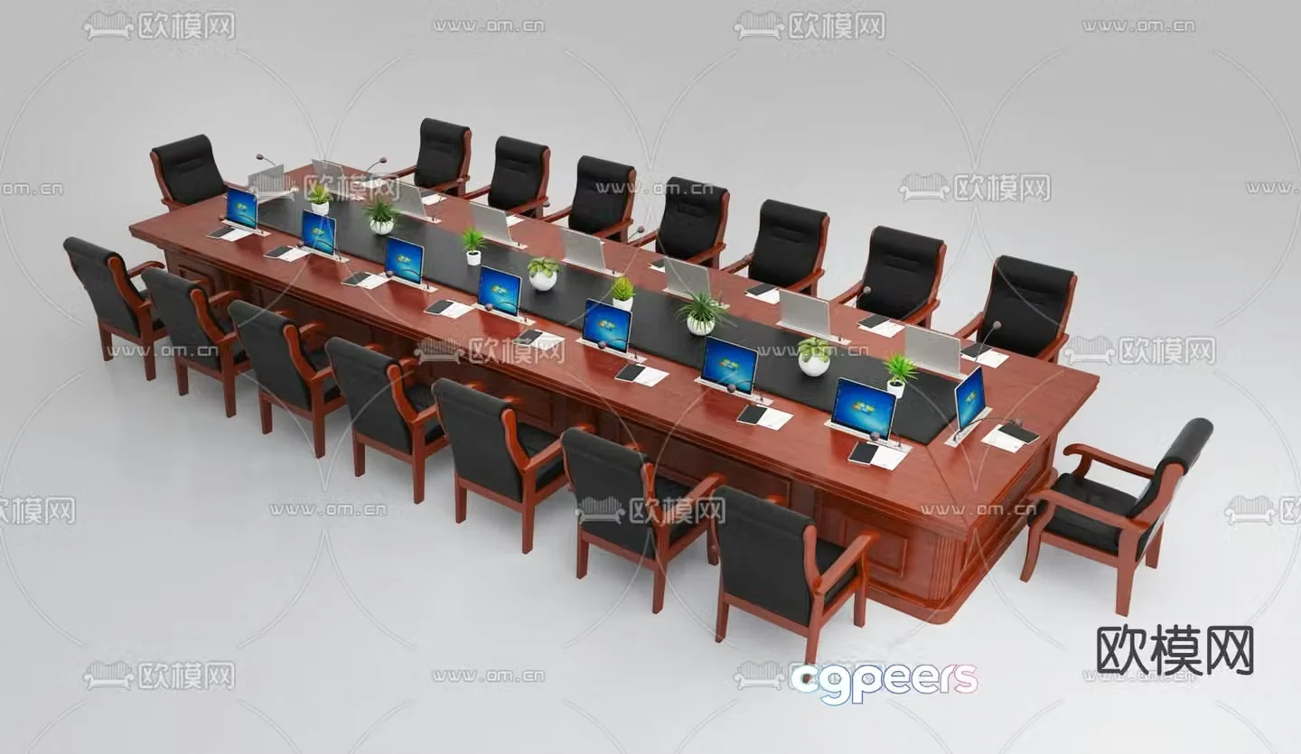 New Chinese style conference table conference table 3d model