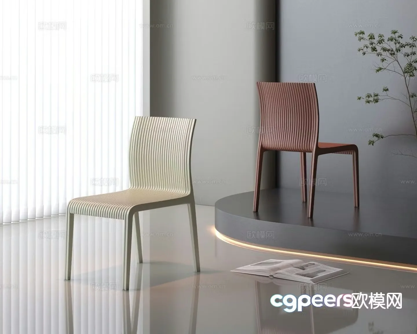 Simple chair dining chair 3d model