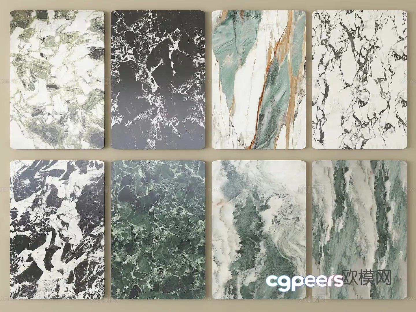 Green Marble Patterns 3D Model – 8592 – VRAY Render