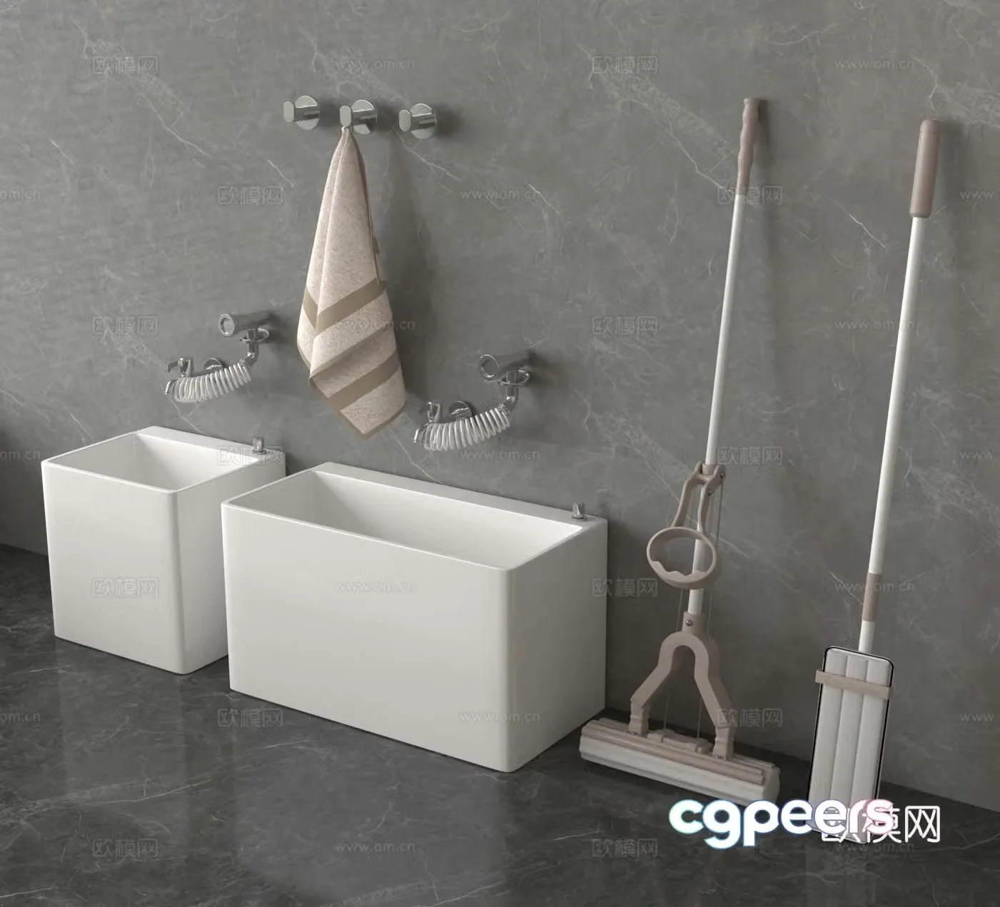 Mop pool Mop pool Mop pool Mop pool 3d model