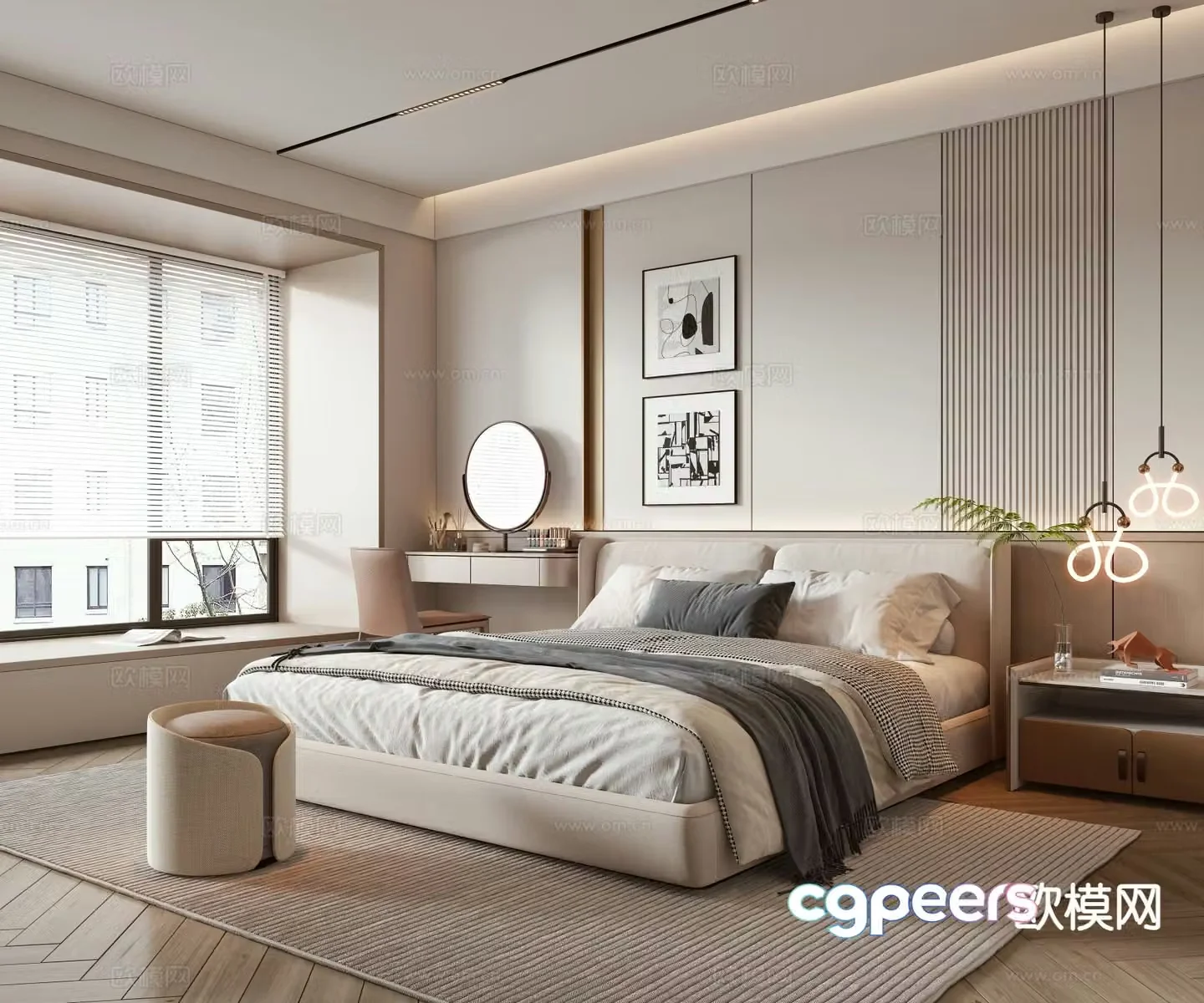 Modern bedroom master bedroom 3d model