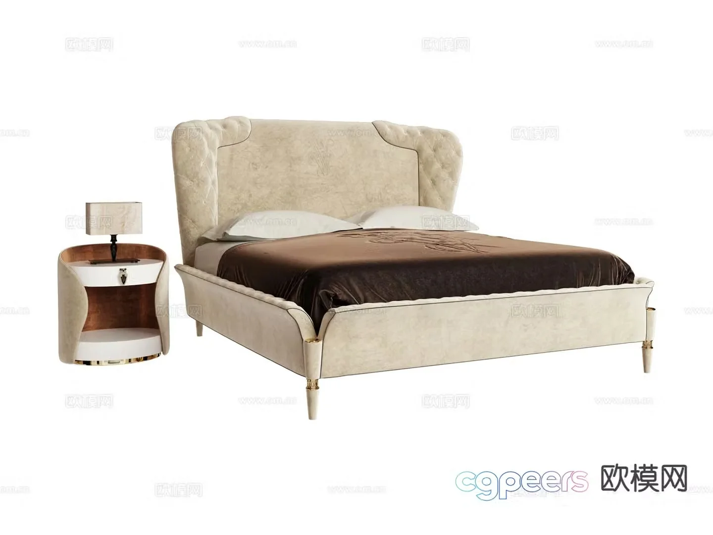 visionnaire double bed 3d model