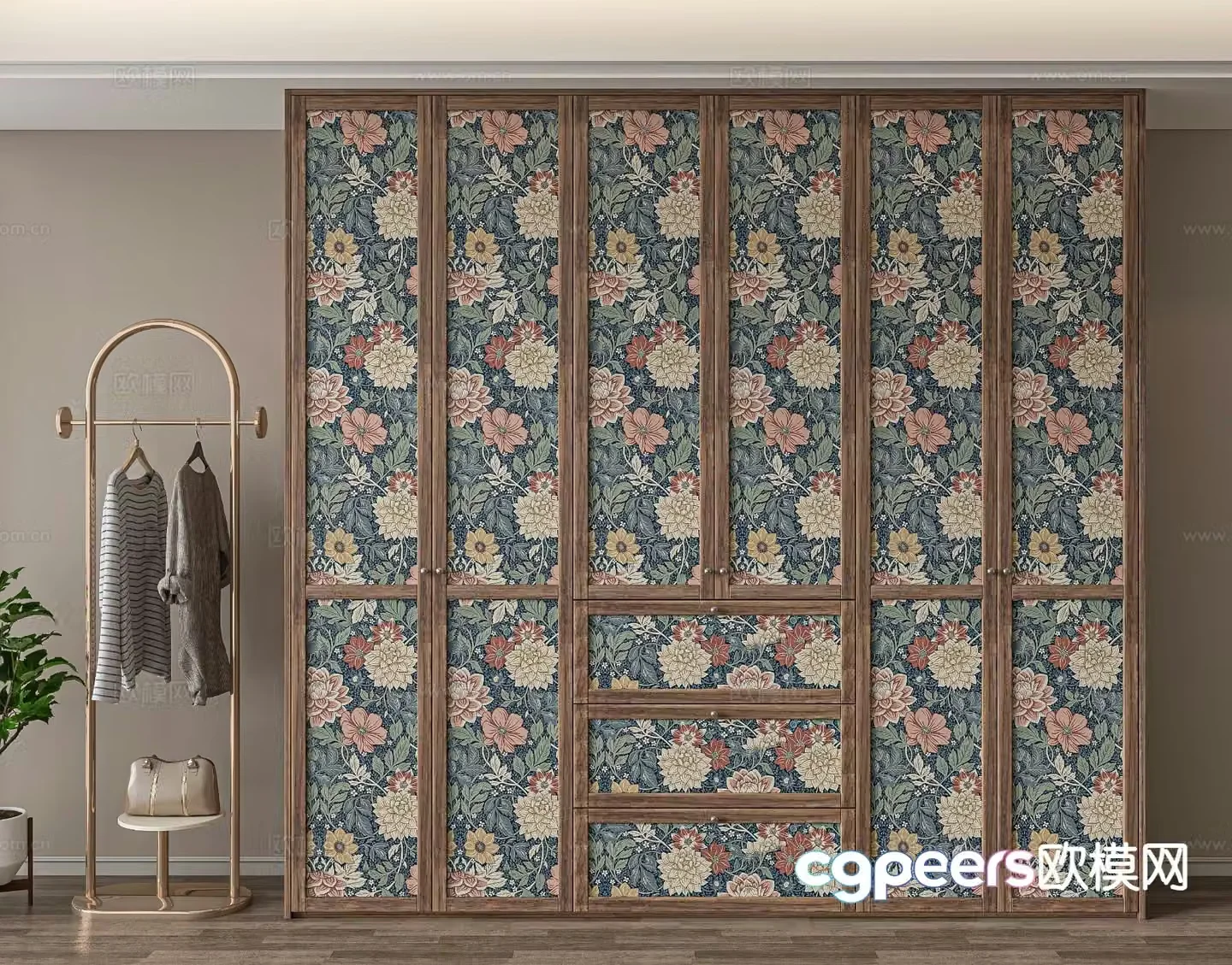 Medieval style wardrobe wardrobe 3d model