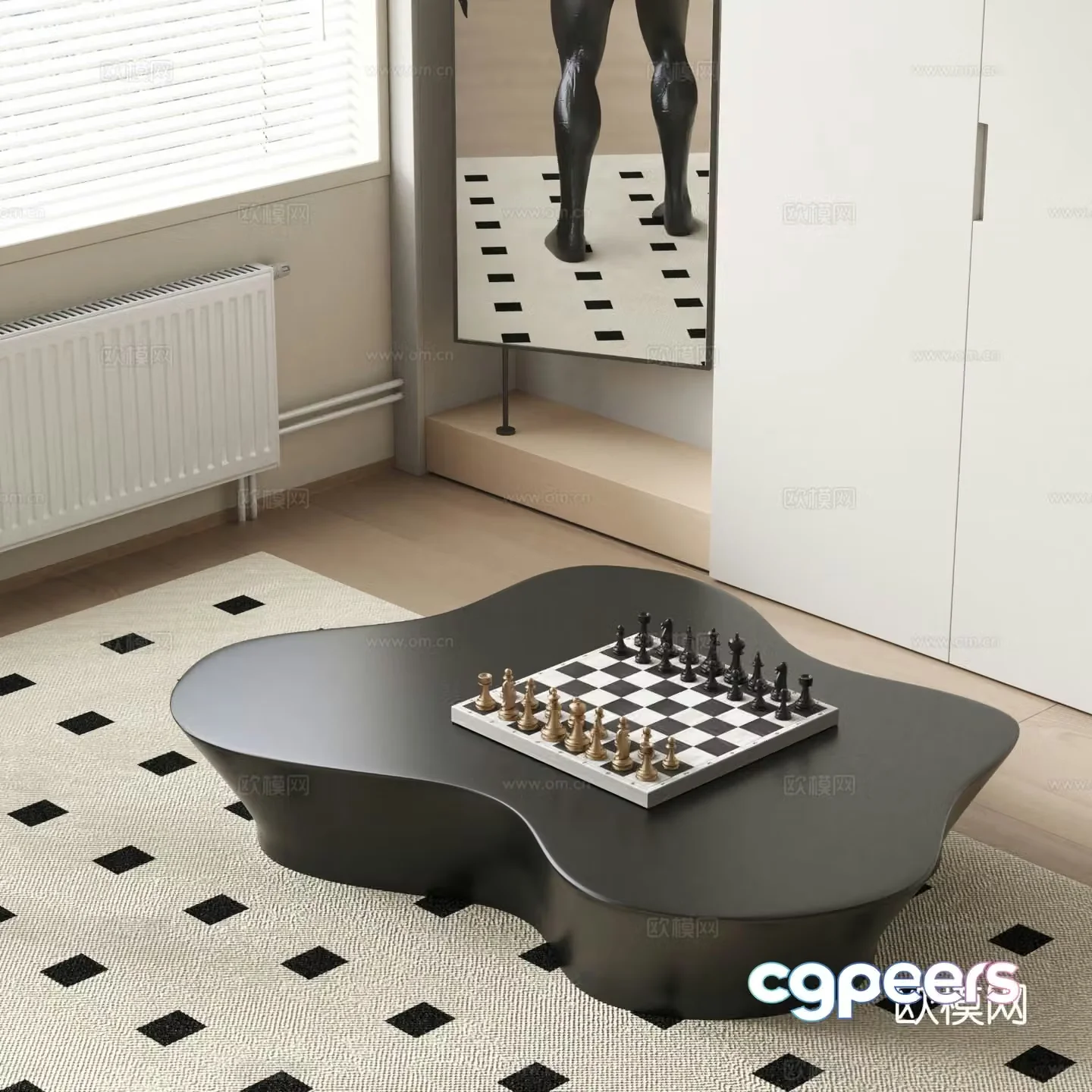 Edra special-shaped coffee table simple coffee table 3d model