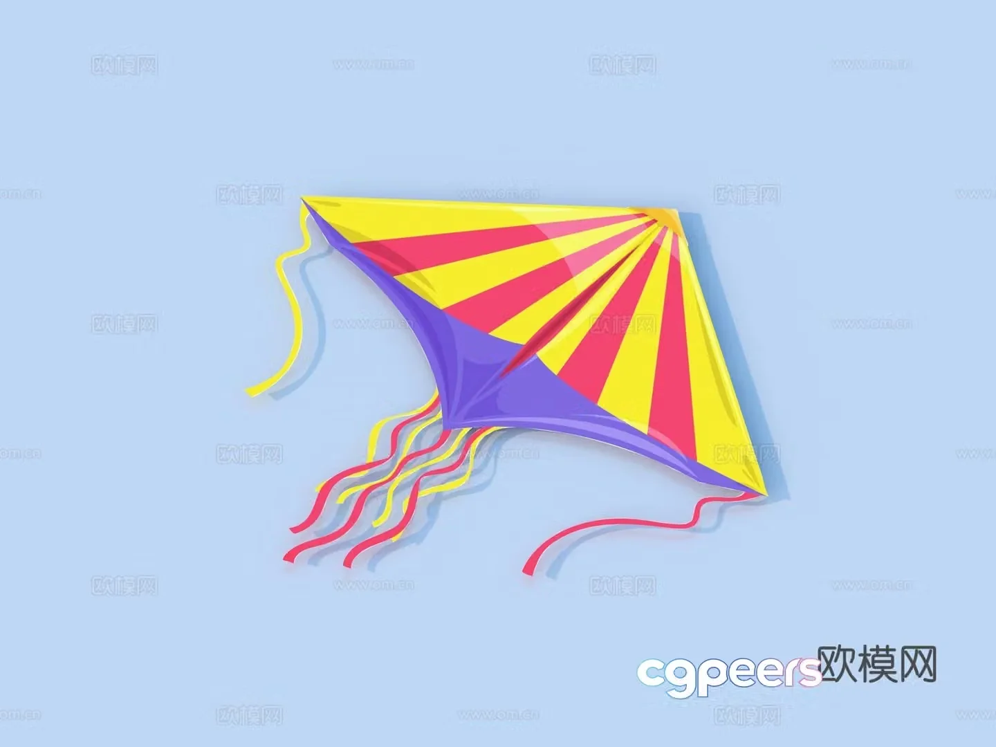 kite toy ornament decoration 3d model