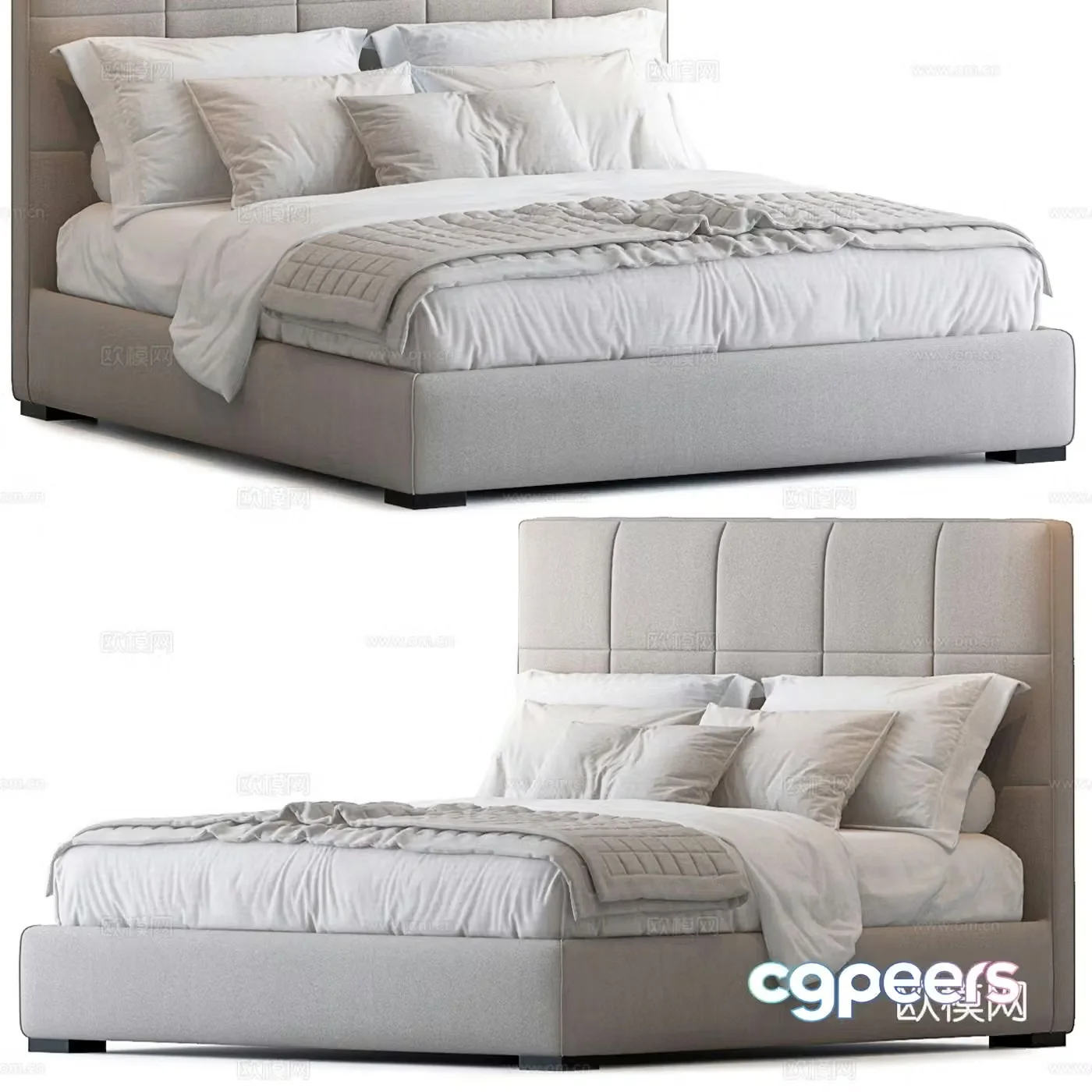 Double bed 3d model