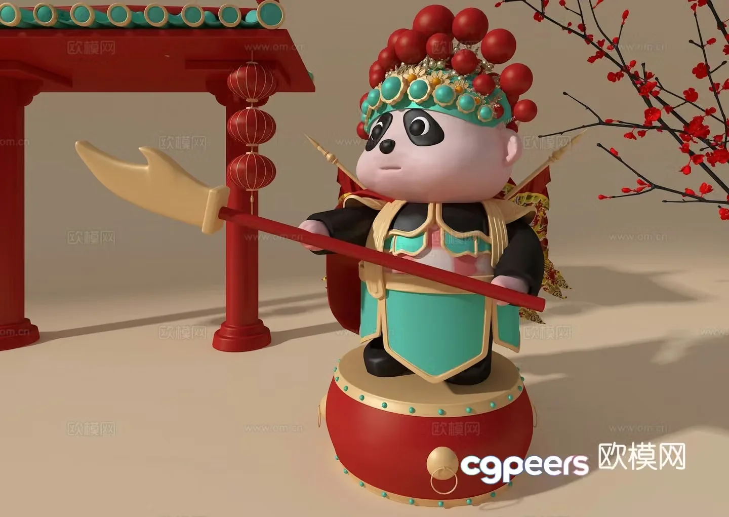 New Chinese style Peking Opera Pandaman trendy 3D model