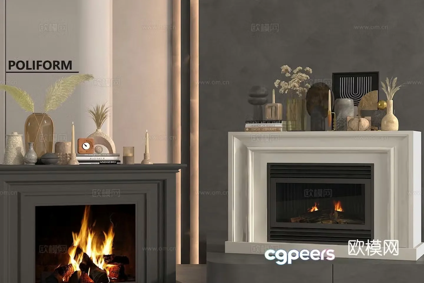 french fireplace stove 3d model