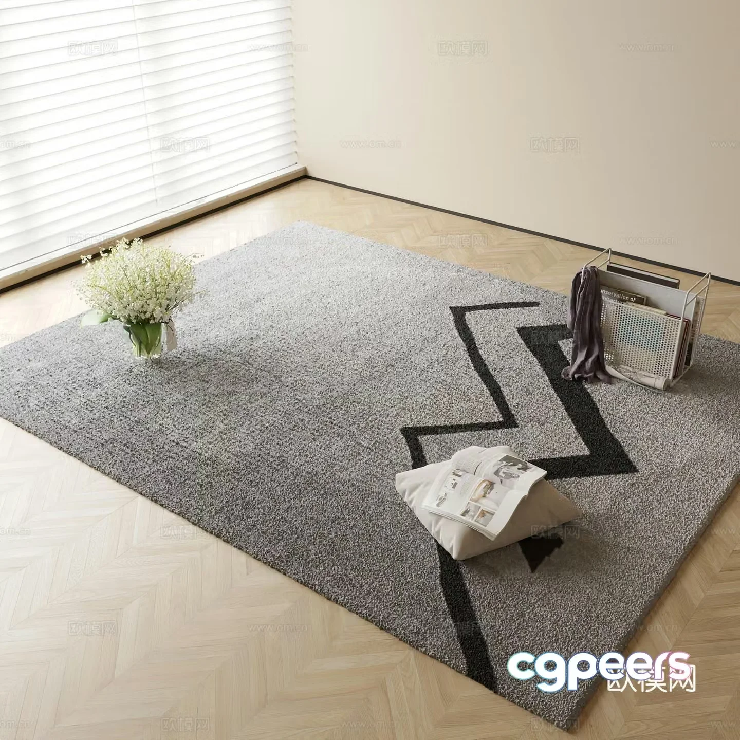 Simple carpet Square carpet 3d model