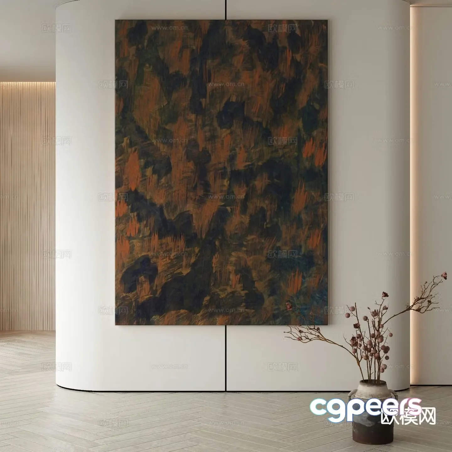 Modern art painting texture painting decorative painting 3d model