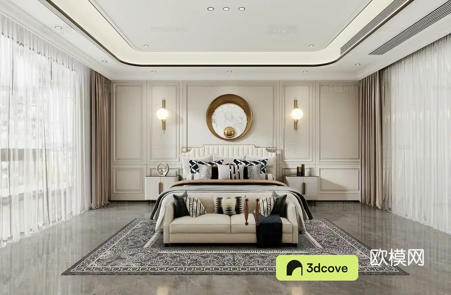 Simple European bedroom European style bedroom