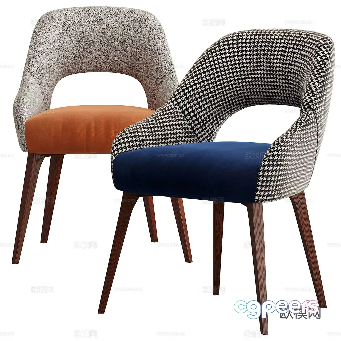 New Chinese single chair dining chair chair chair 3D model