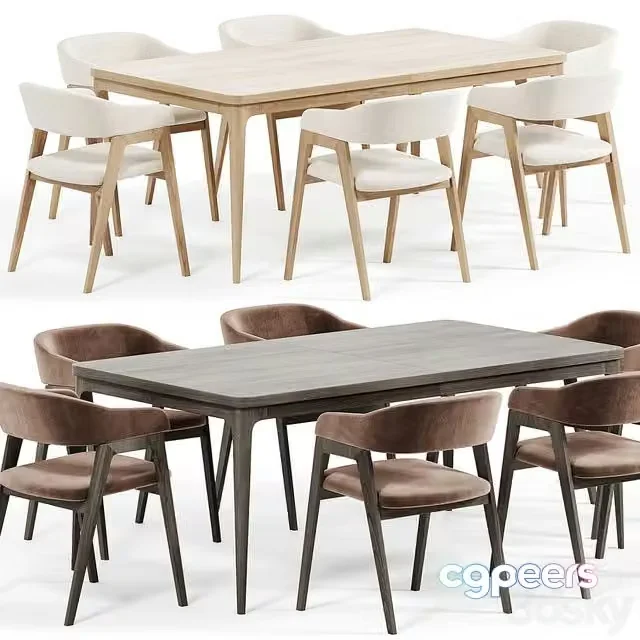 3ds Max Free – Chelsea Chair, Extensible table New York