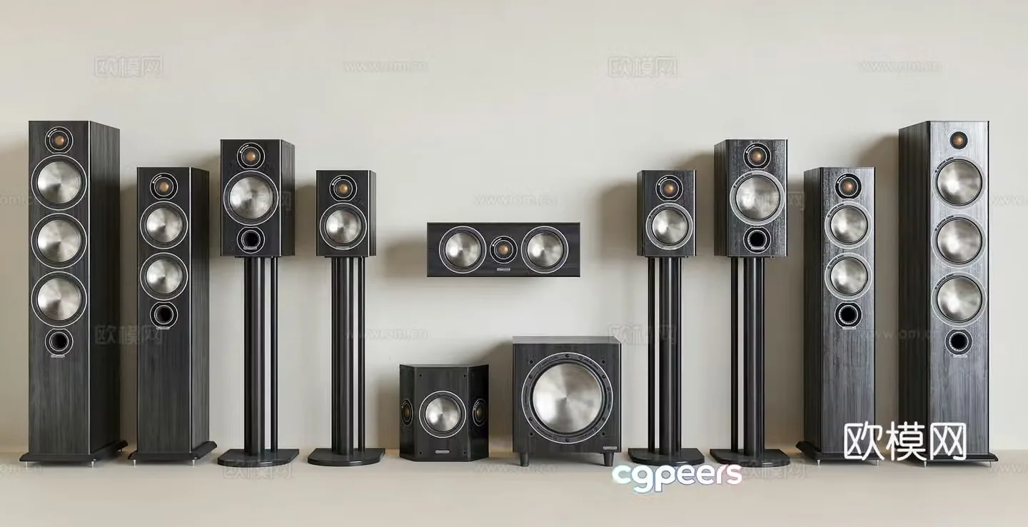 Audio smart audio floor-standing audio and video equipment audio combination wall-mounted audio 3D model