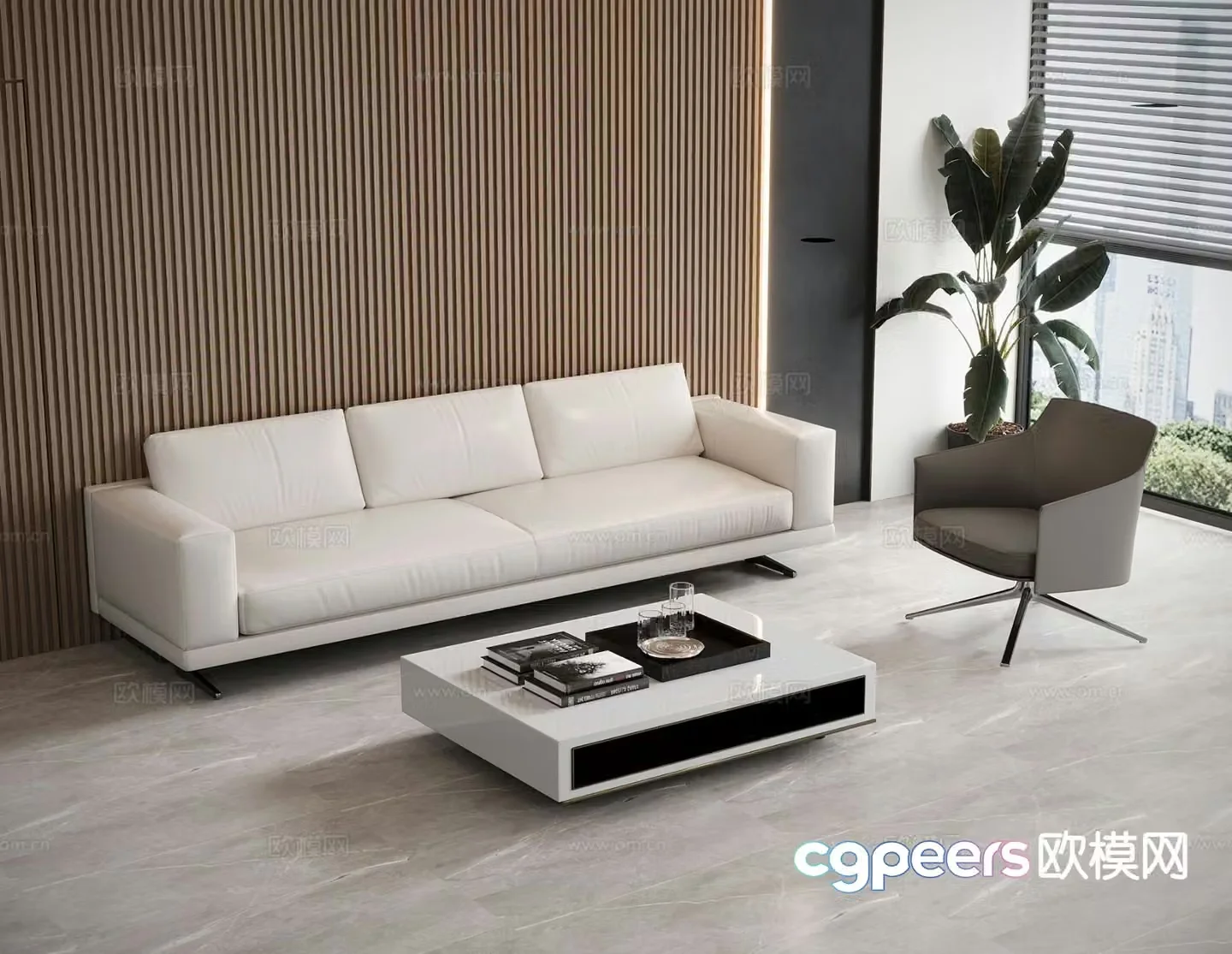 Modern sectional sofa 3d model