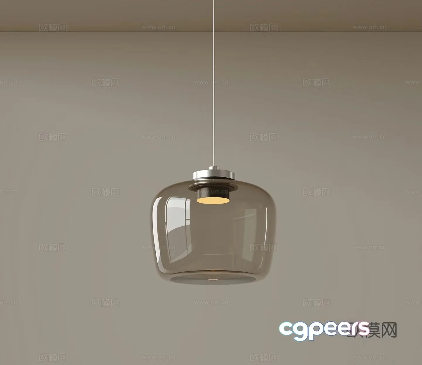 Medieval style glass chandelier 3d model