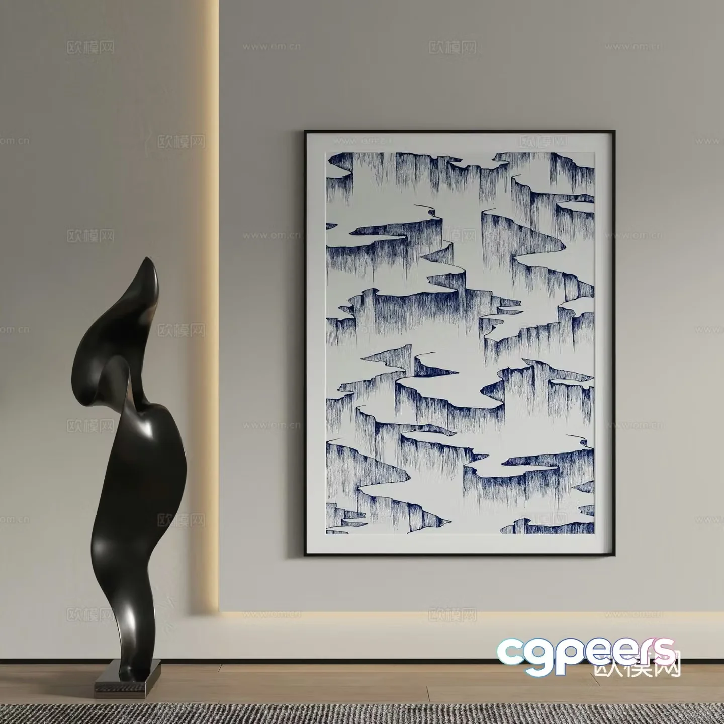 Decorative painting art painting hanging painting 3d model