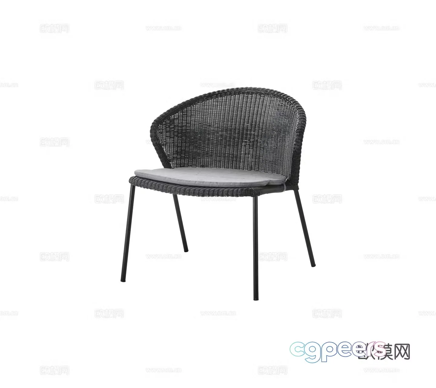 Modern French Garden Terrace Home Decoration Workshop Fabric Metal Single 3D Model