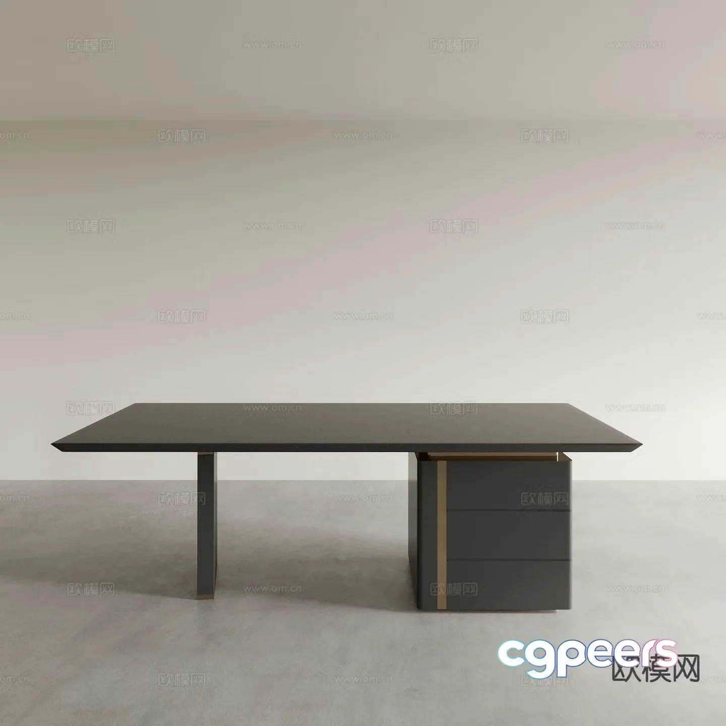 modern desk writing desk 3d model