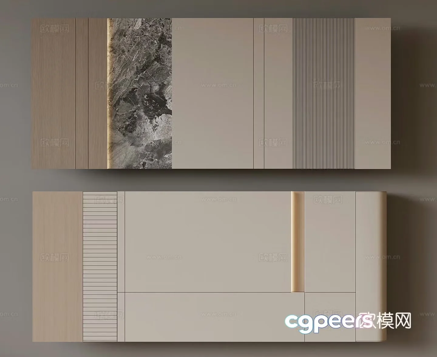 Modern sofa background wall 3d model