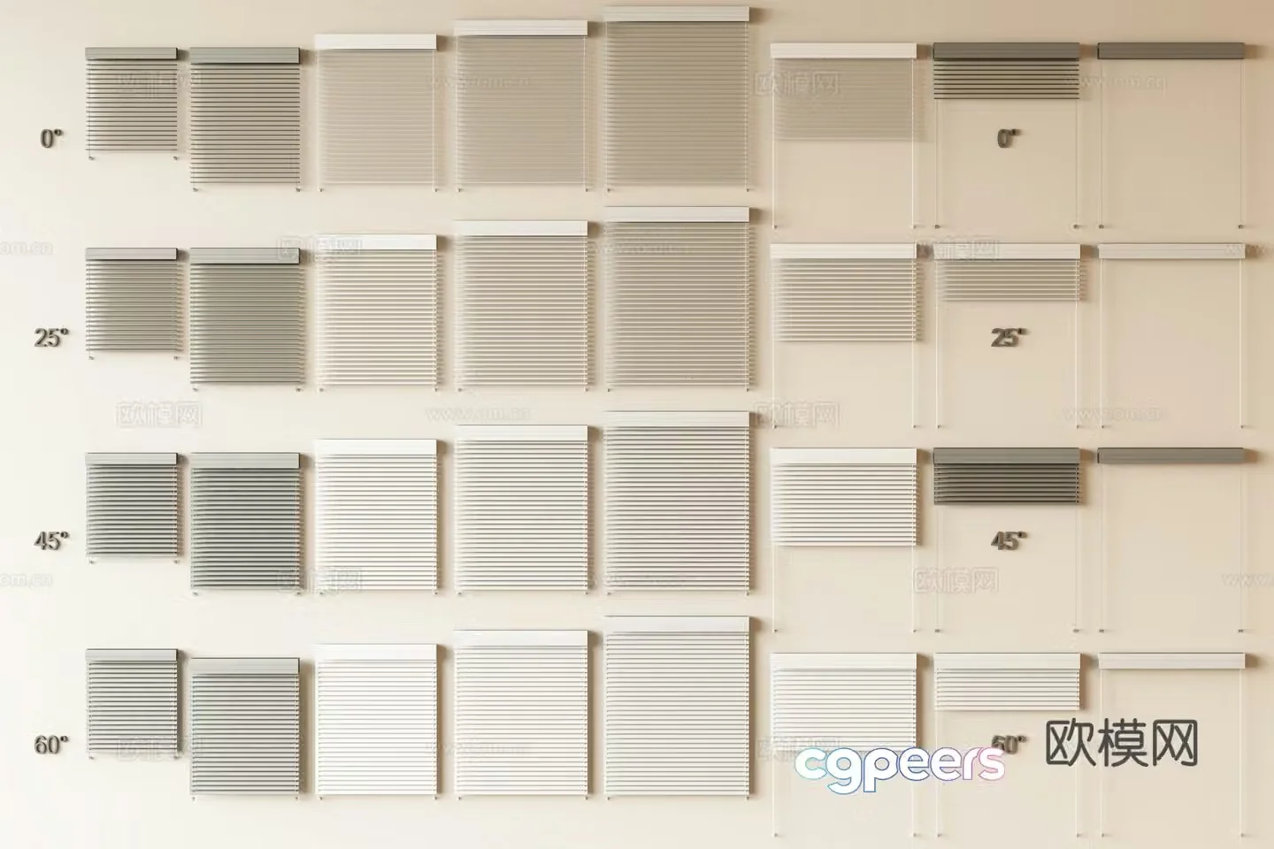 Modern Venetian blinds Curtains Sunshades Roller Blinds Shangri-La Curtains 3D Model