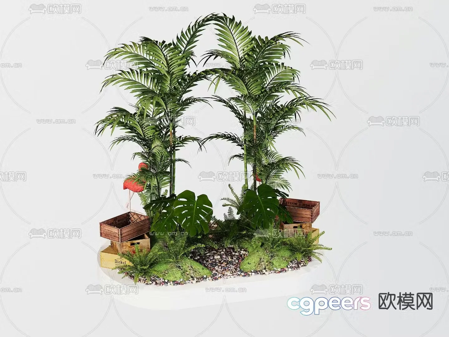 Green plants plant heap landscape sketch 3d model