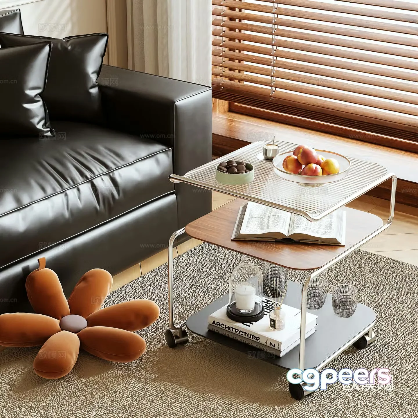 Middle-aged side table corner table 3D model