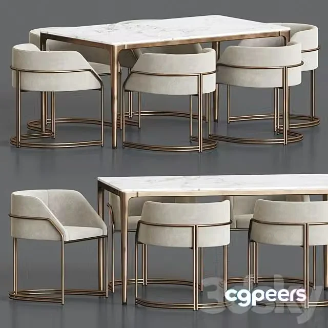 3ds Max Free – Deja Vu Chair Canto Table Dining Set