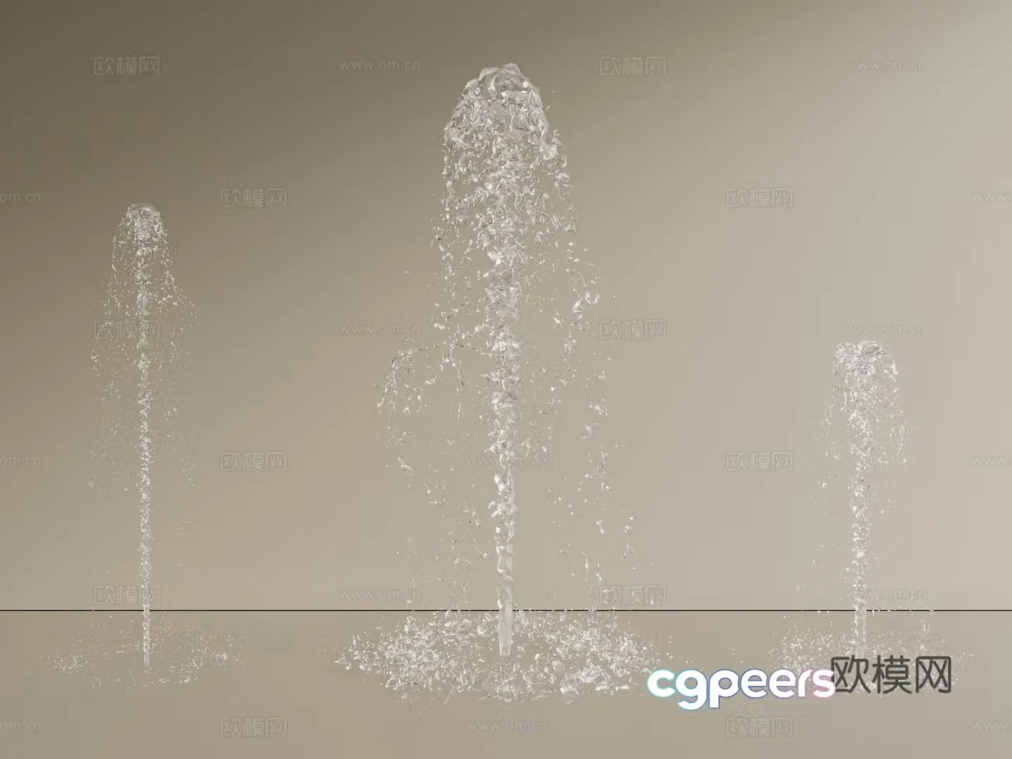 Modern New Chinese Fountain Fountain Water System Waterscape Running Water 3D Model