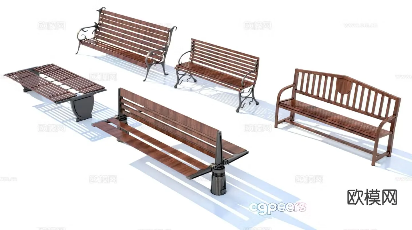 Outdoor chair park chair public chair 3d model