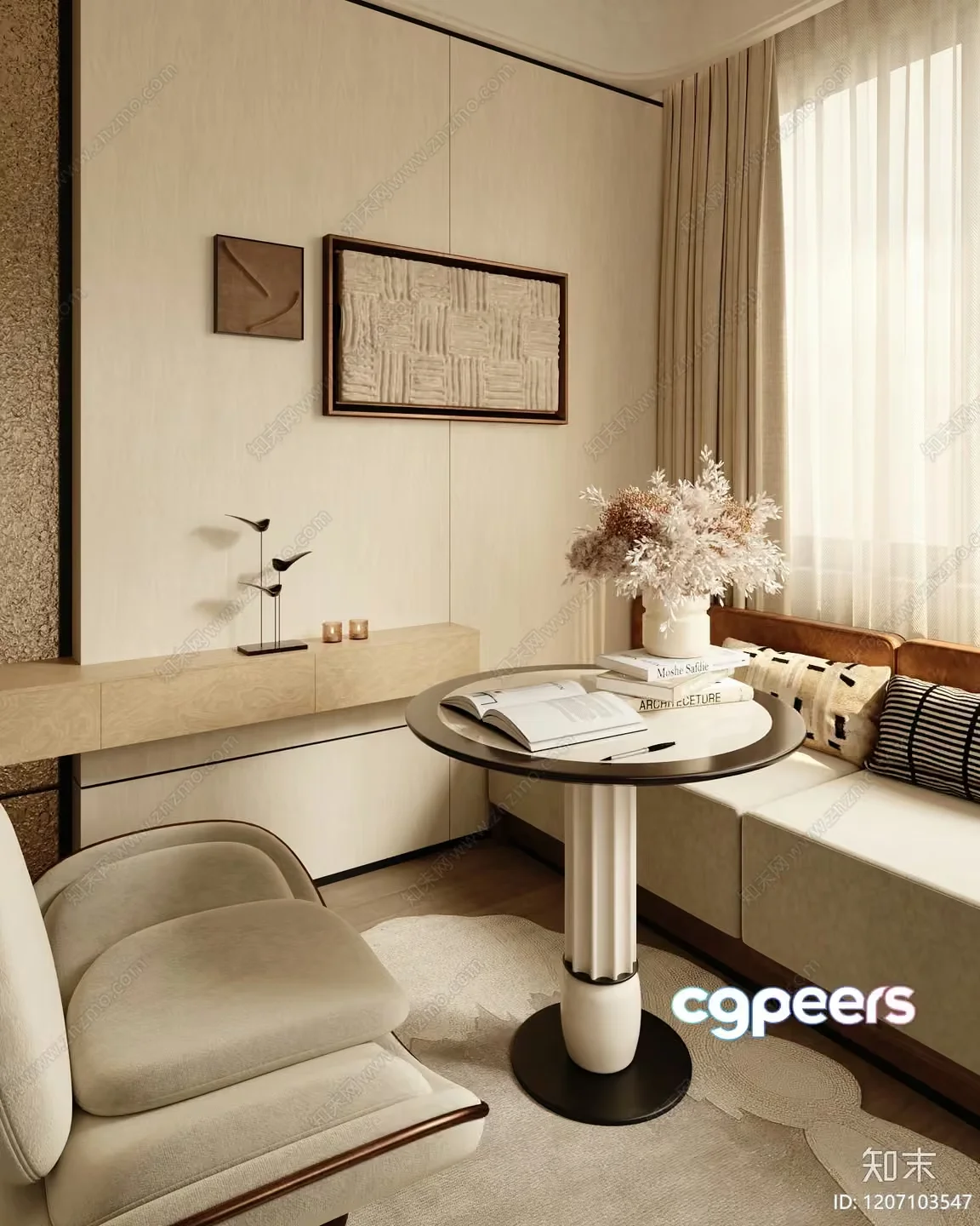 Cozy Modern Living Room 3D Model – 23685 – VRAY Render