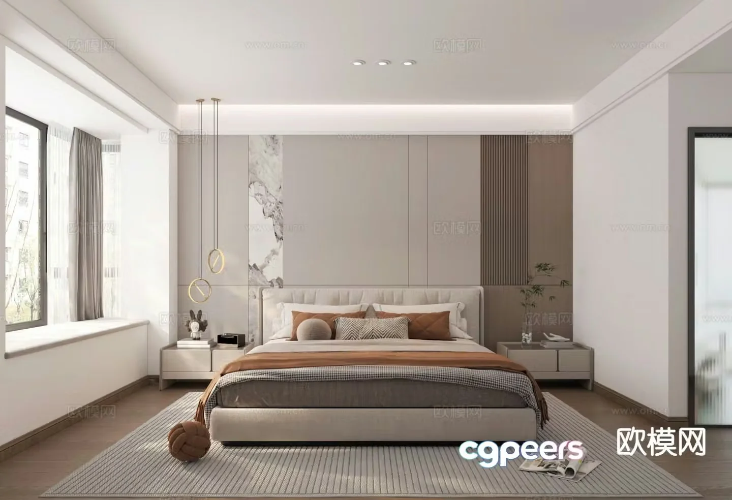 Modern bedroom master bedroom 3d model
