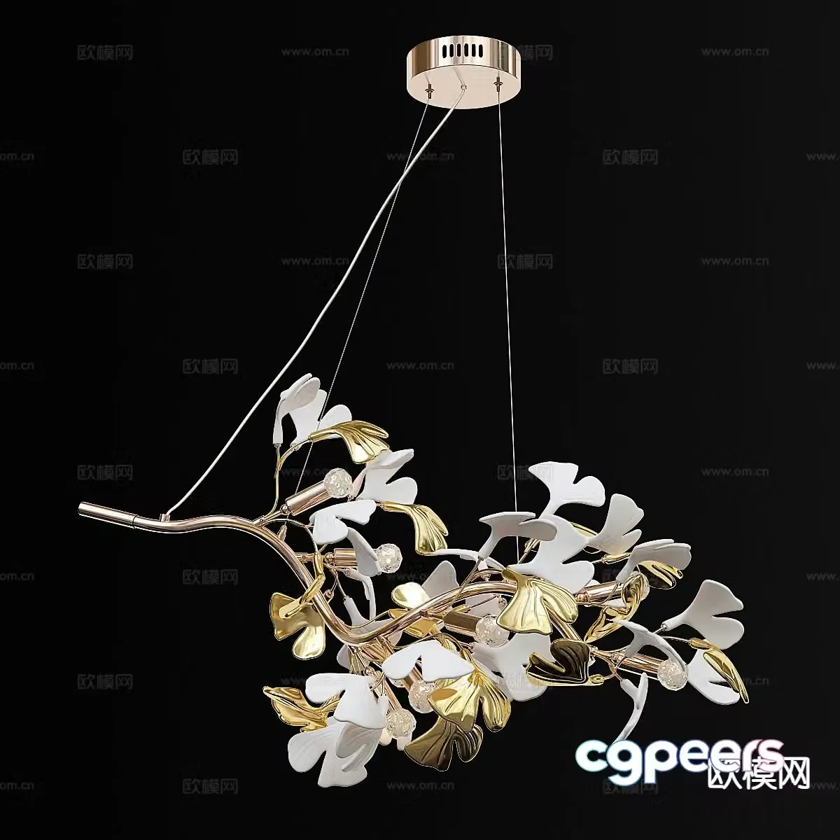 Modern tree branch decorative lamp 3d model