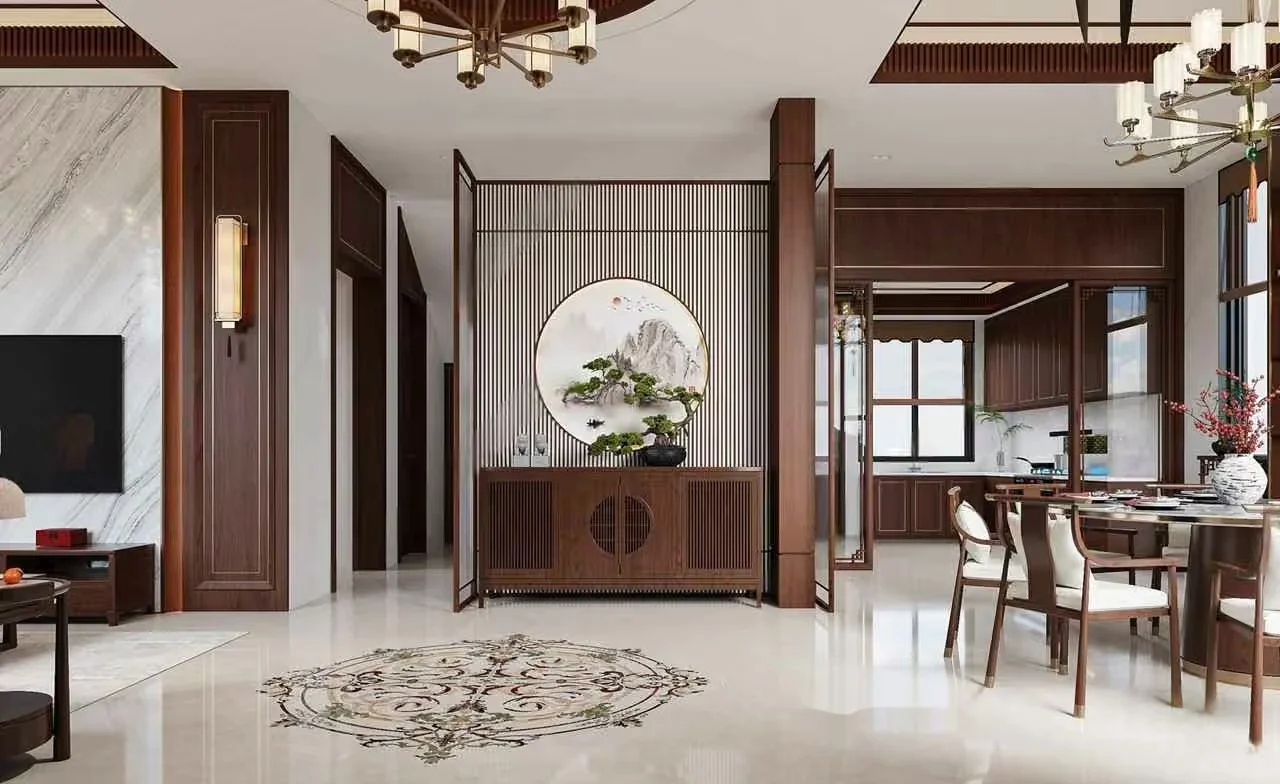 Modern Chinese-Style Living Room 3D Model – 17323 – VRAY Render