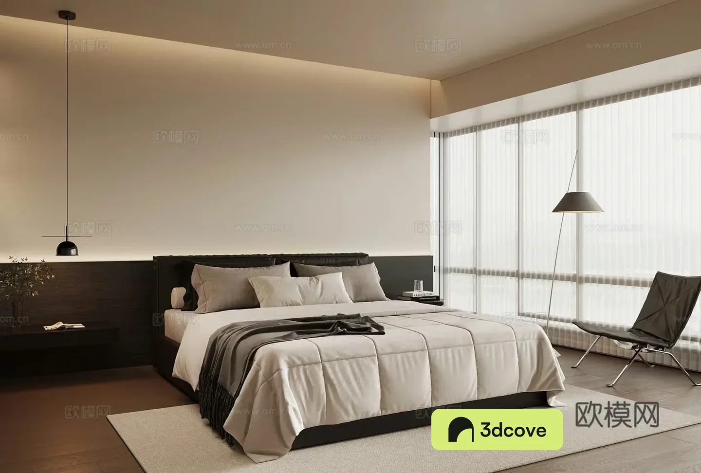 Bedroom Italian bedroom Leisure chair Leather double bed