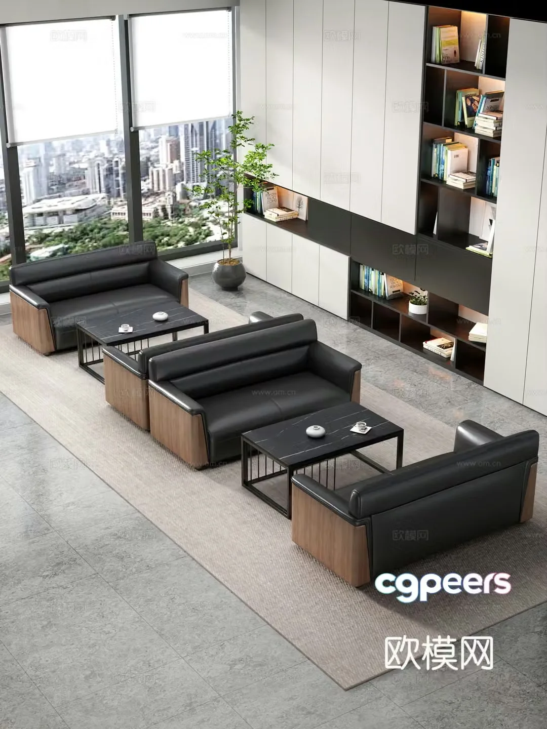 Modern office office sofa sofa combination casual sofa 3d model