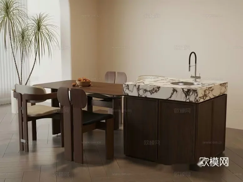 Modern Kitchen Island 3D Model – 12672 – VRAY Render