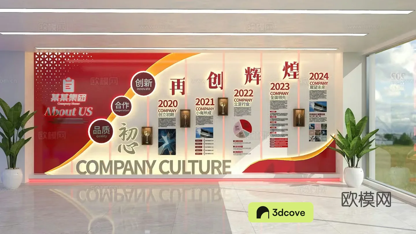 Modern corporate culture image wall