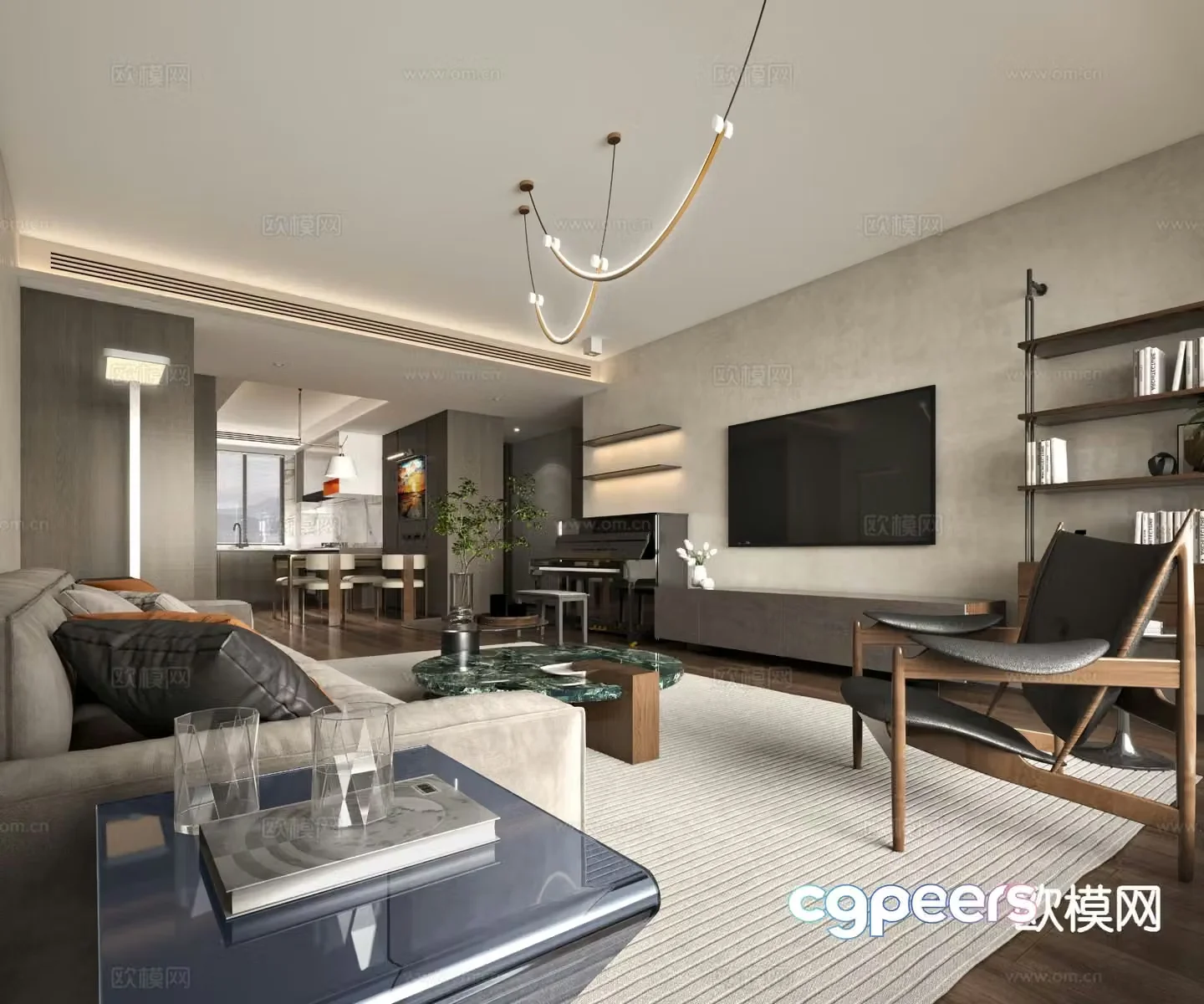 Modern guest restaurant 3d model