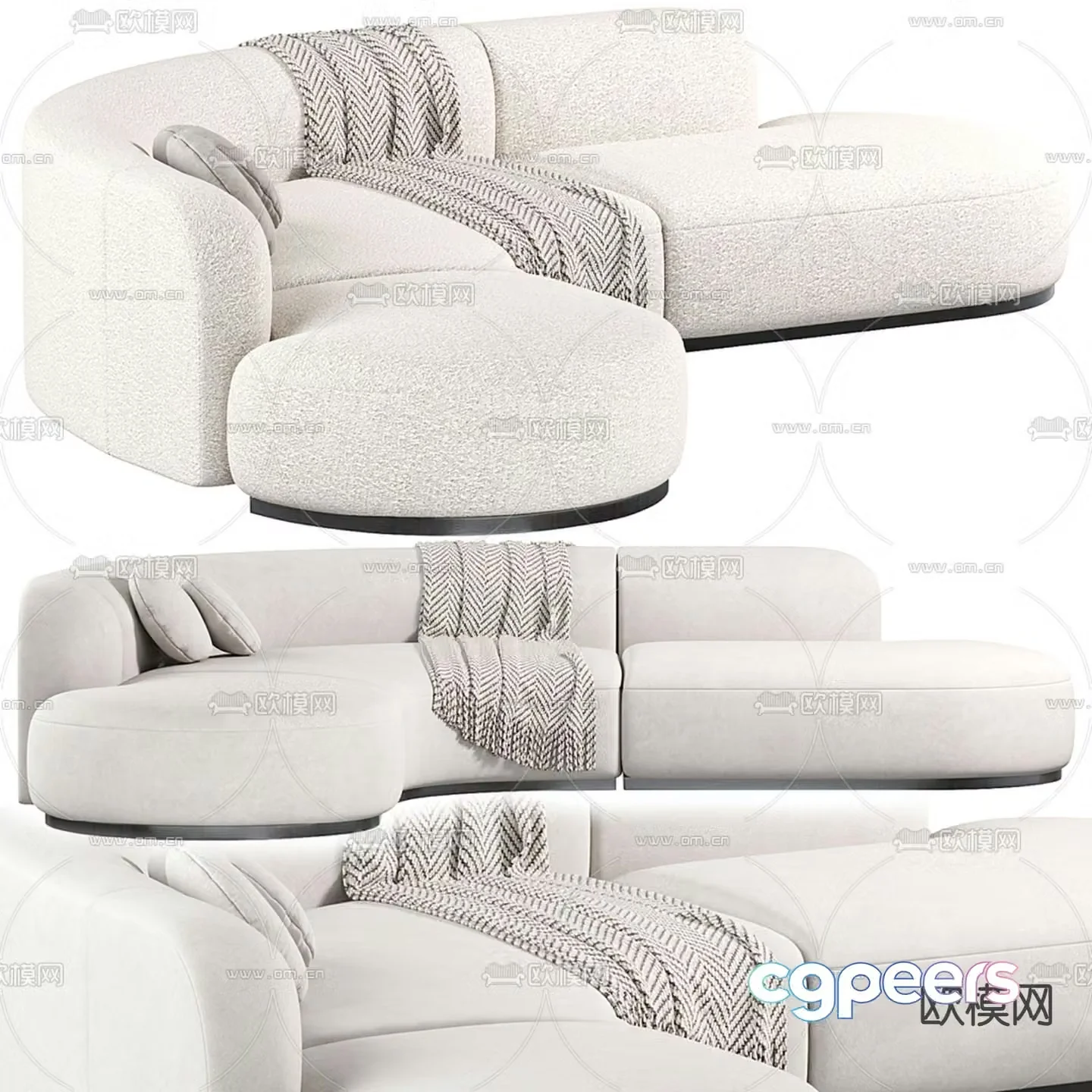 Special shaped sofa curved sofa 3d model