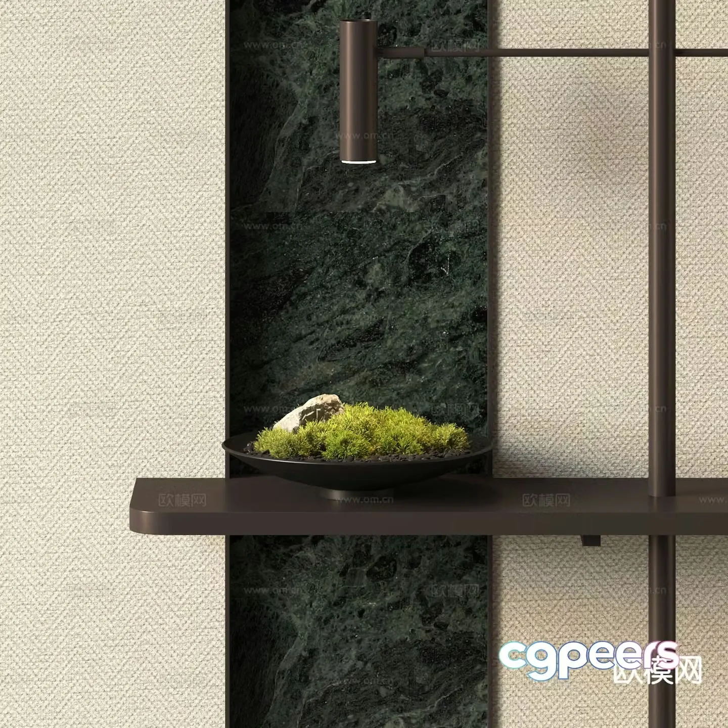 modern moss bonsai 3d model