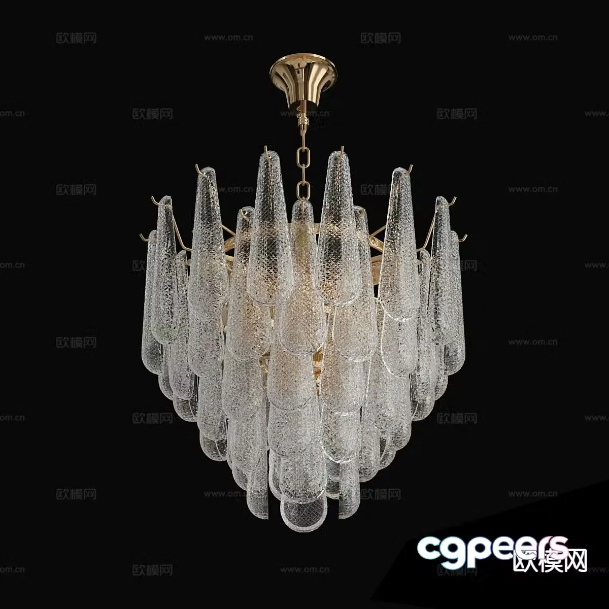 Light luxury chandelier crystal chandelier 3d model