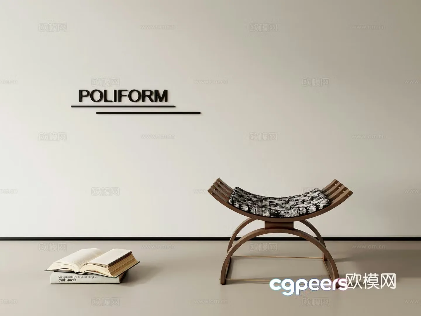 Low stool 3d model