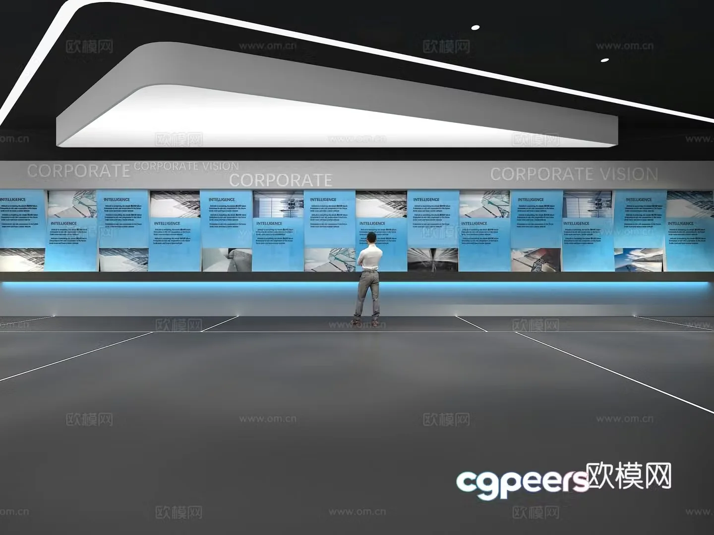 Cultural wall Corporate culture wall Display wall Theme wall Exhibition hall Campus culture Corridor 3D model