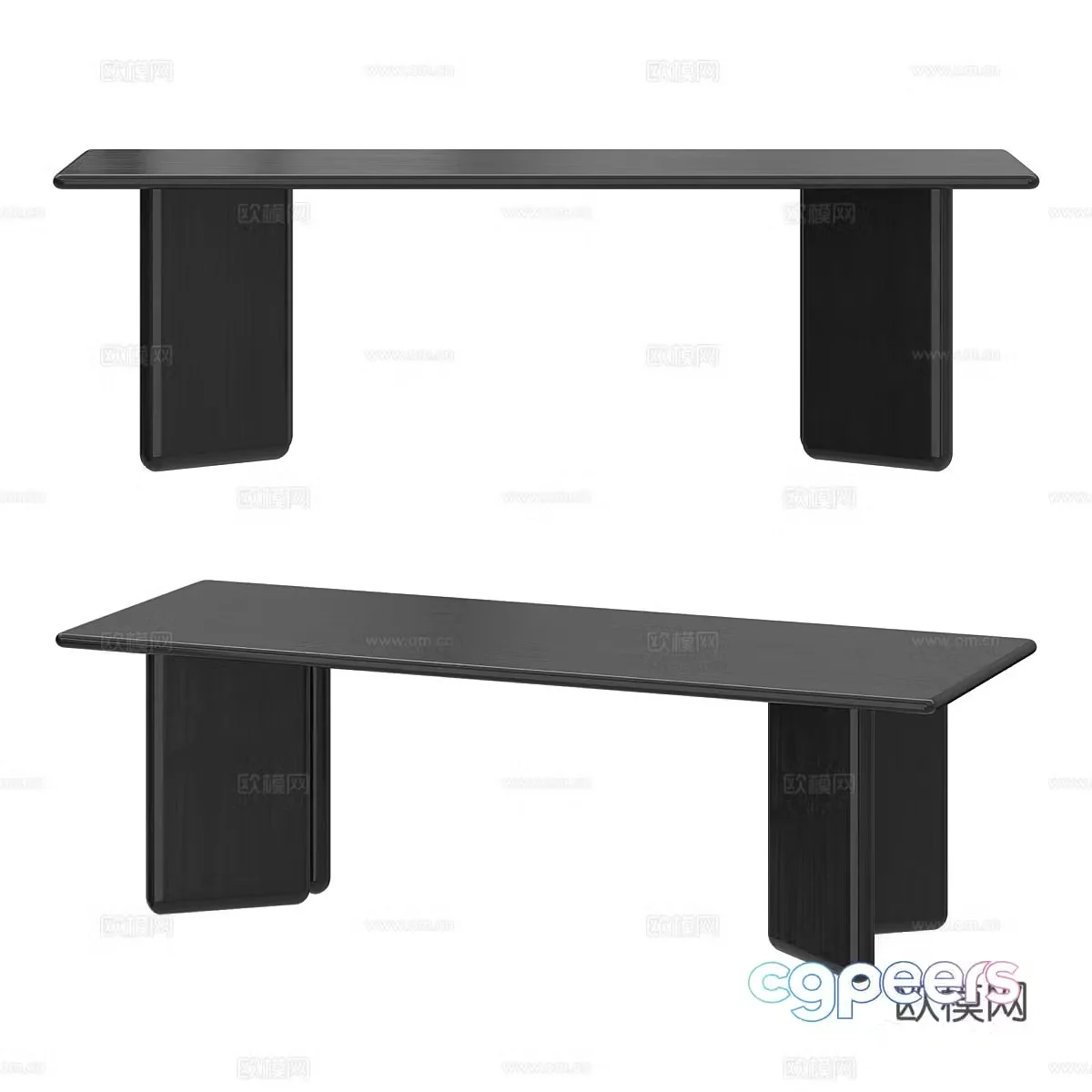 Modern Italian long dining table 3D model