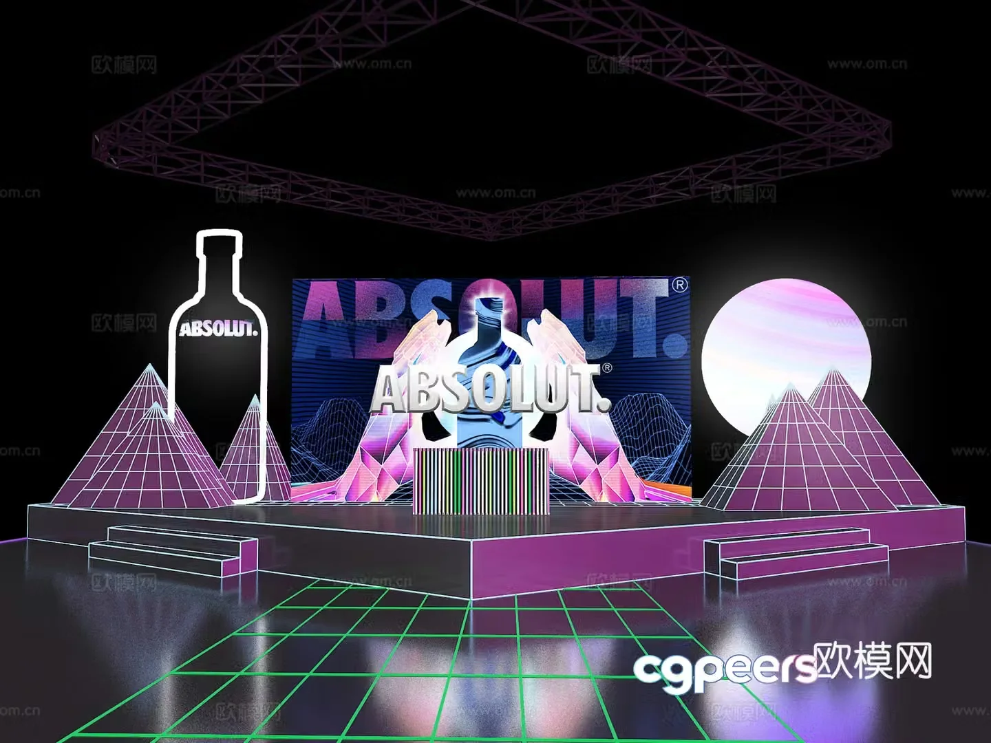 Metaverse Stage Landscape Photo Check-in Points Beauty and Chen Flash Music Festival 3D Model