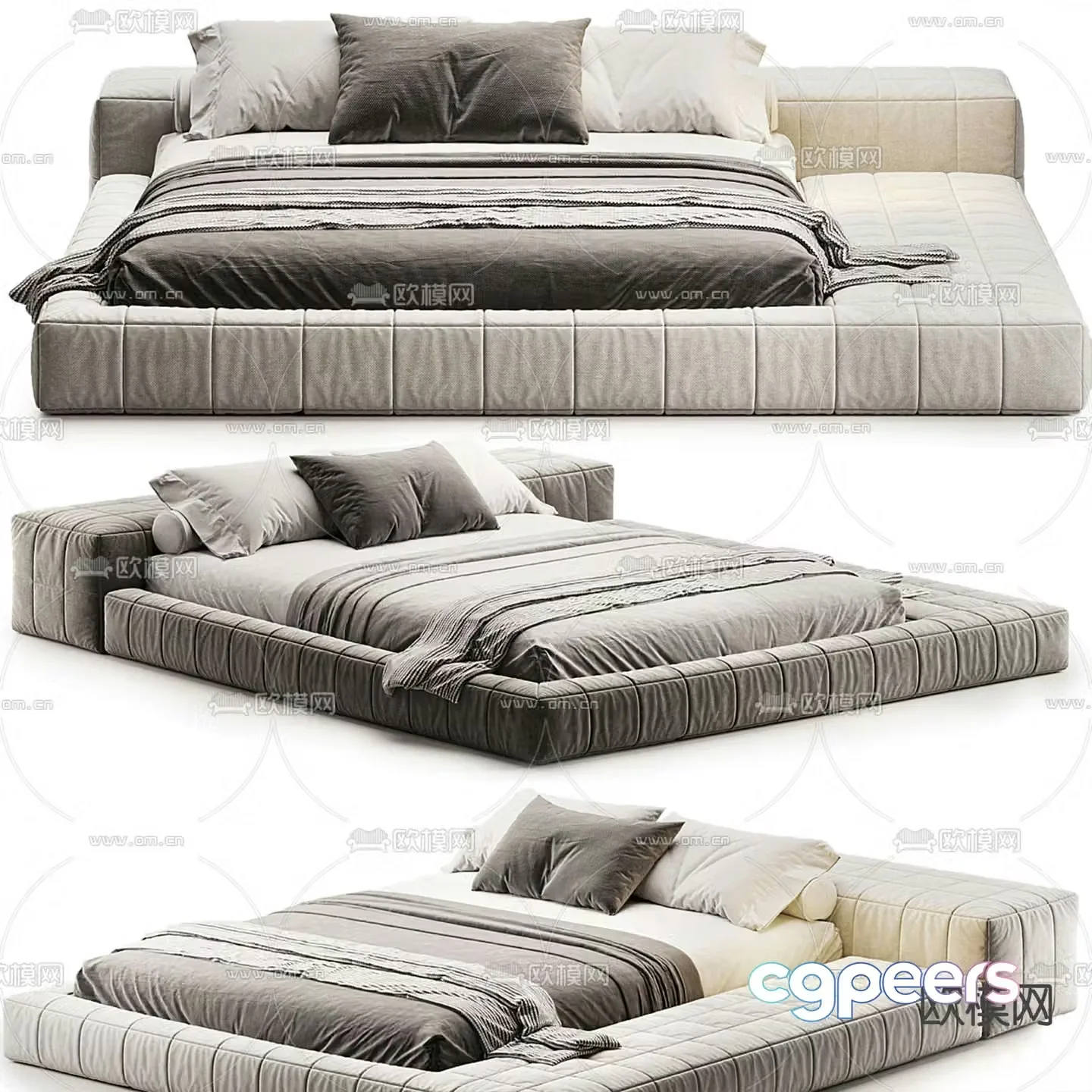 Bonaldo double bed 3d model